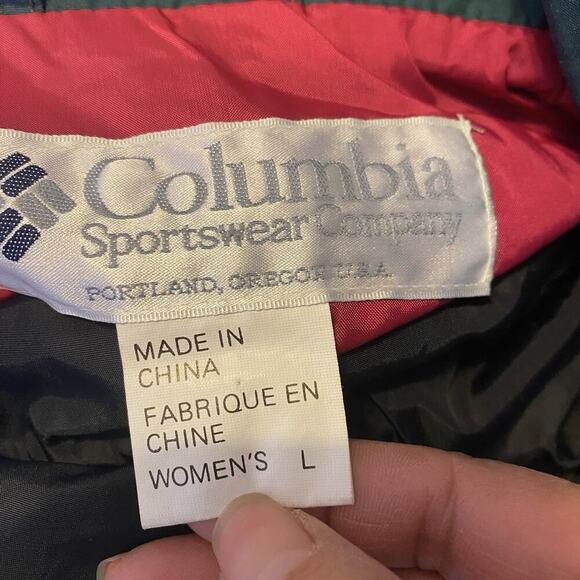 Vtg 90's Y2K Columbia Nylon Jacket Women L Down Fill Duvet Puffer Coat 2 Layers - Picture 2 of 11